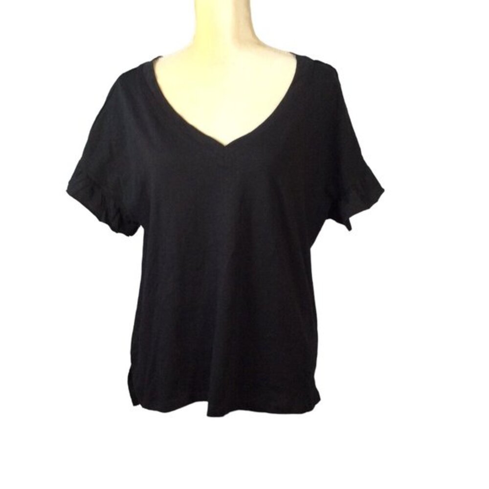 For The Republic Black Top Size M NWOT Flutter Sleeve